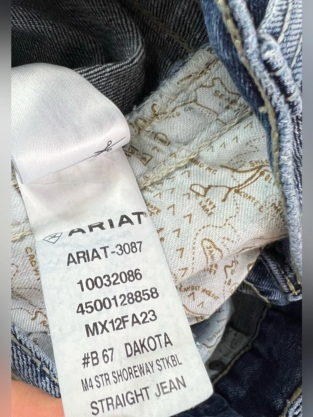 Mens Ariat M4 Relaxed Straight Shoreway Denim Blue Jeans Size 29x34